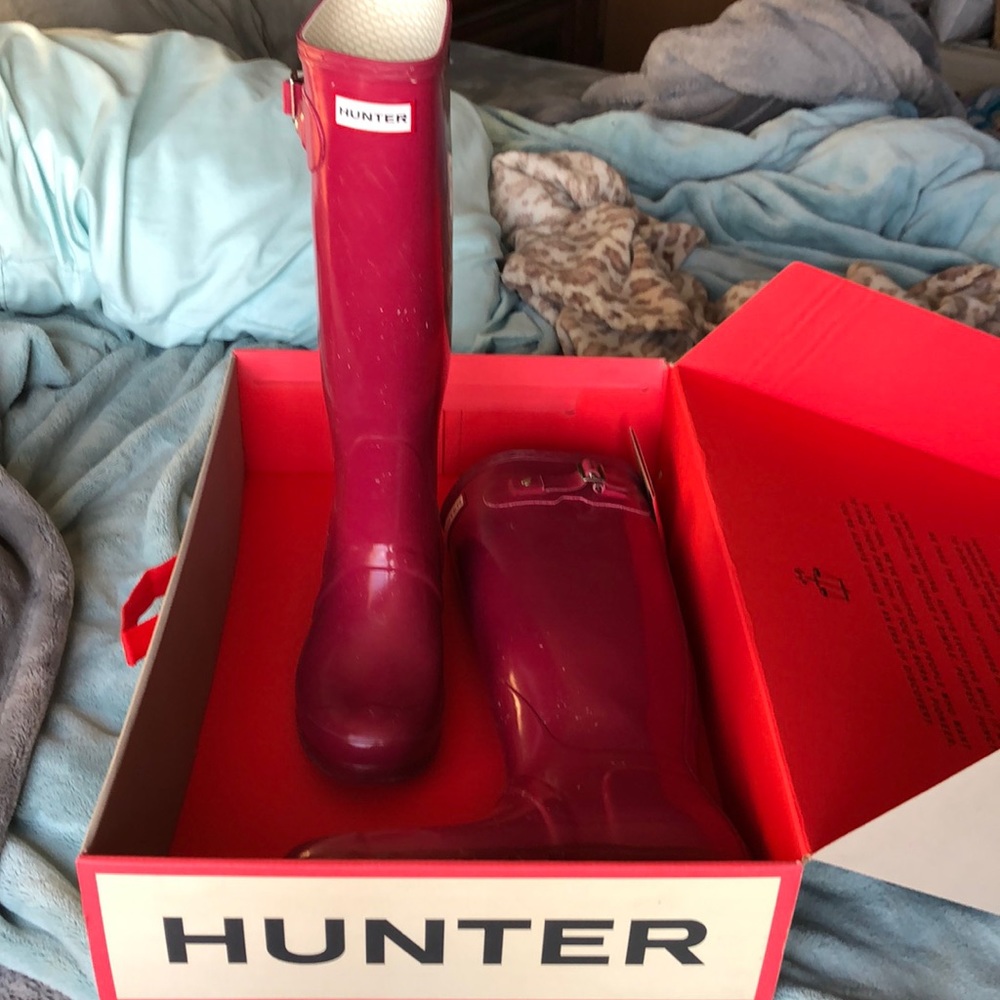 Cranberry hunter boots